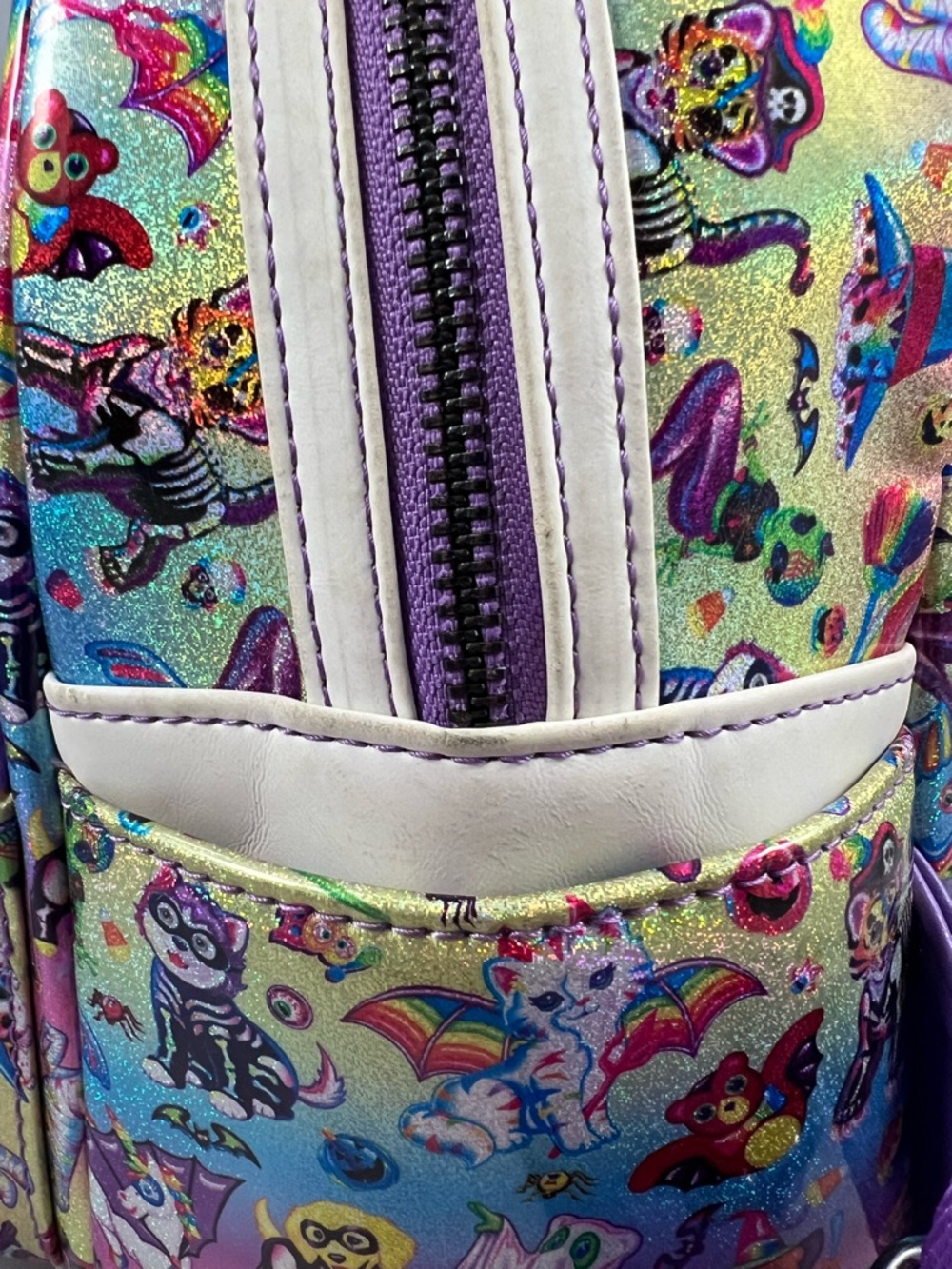 Loungefly Lisa Frank Halloween Print Mini Backpack Limited Glow In The Dark Rare - Picture 8 of 16